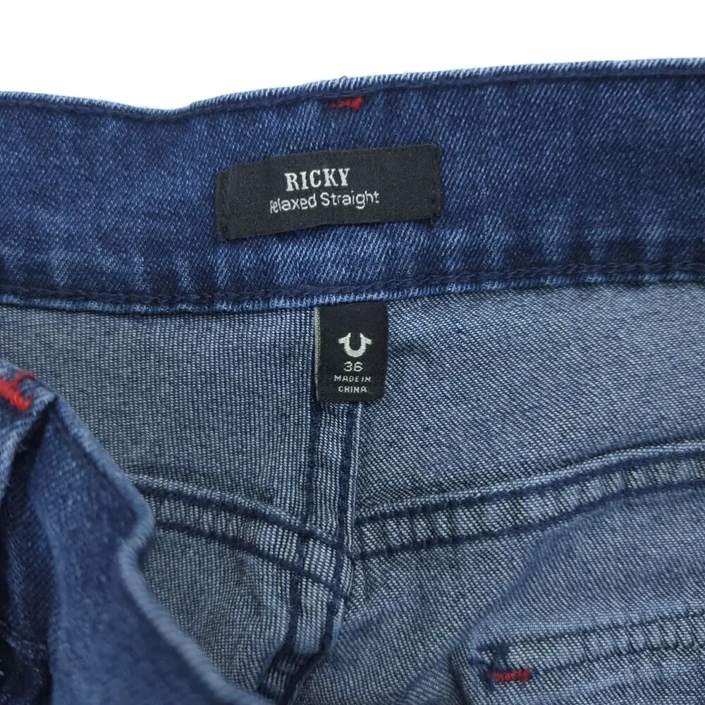 TRUE RELIGION RICKY FLAP Straight Rustic Barn Wash Mens Size 36x34(36x32) NWT